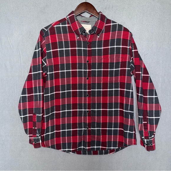 Weatherproof Red and Black Plaid long sleeves cotton flannel Men’s Shirt Large - Picture 1 of 9